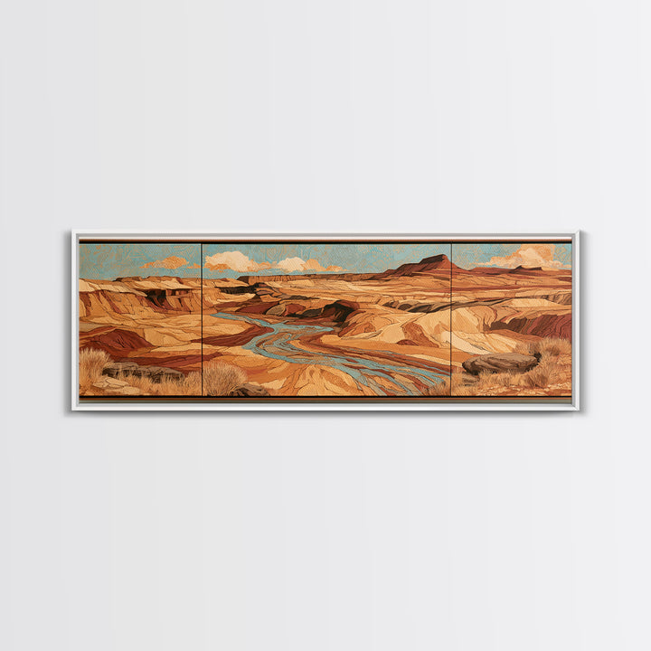Wind Carved Dune Patterns from Above Framed Canvas Print, Desert Art, Wall Art Prints, Southwestern Decor, Fine Art, Desert, DES-3x1-84