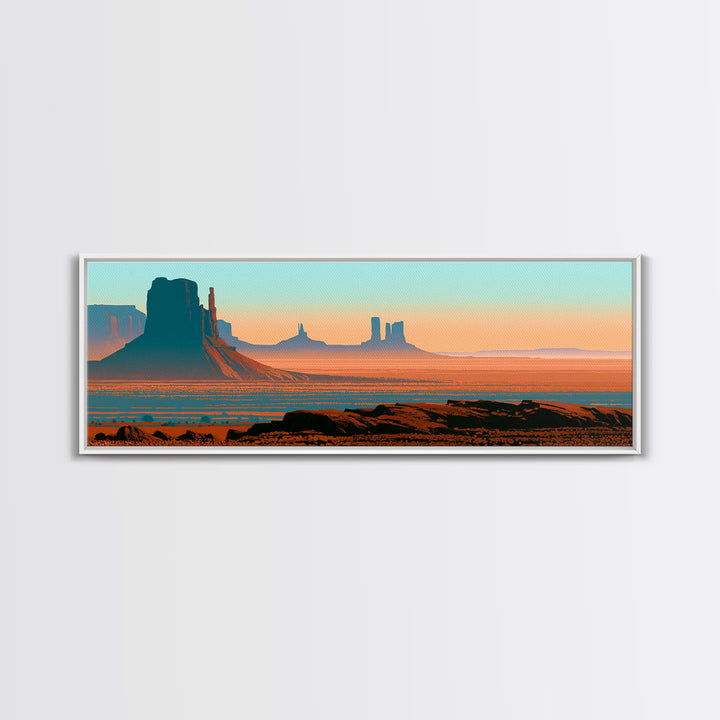 Monument Valley Silhouette Canvas Print, Desert Art, Wall Decor, Southwestern Decor, Fine Art, Desert, Living Room Decor, DES-3x1-97