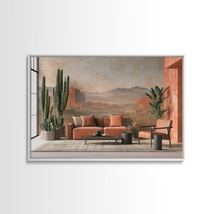 Ancient Desert Petroglyph Design Canvas Print, Desert Art, Digital Download Art, Southwestern Decor, Watercolor Art, Desert, DES-3x2-1