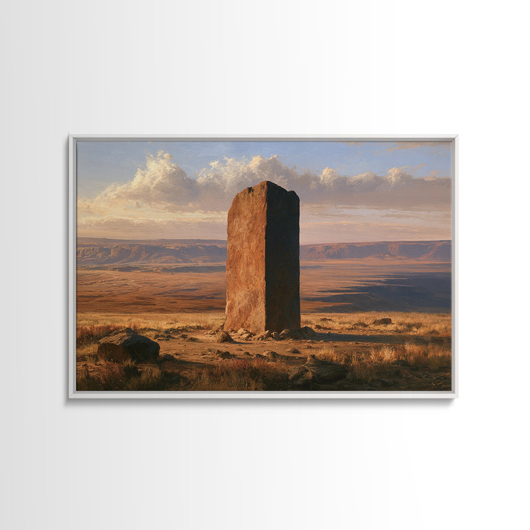 Ancient Desert Petroglyph Design Framed Canvas Print, Desert Art, Fine Art Print, Southwestern Decor, Fine Art, Desert, DES-3x2-25