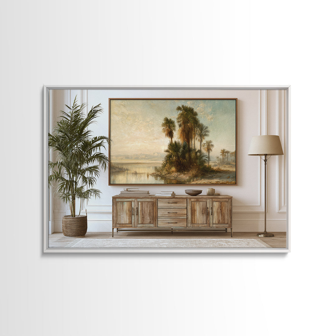 Palm Oasis Reflected Canvas Print, Desert Art, Large Wall Art, Southwestern Decor, Fine Art, Desert, Western Wall Art, DES-3x2-43