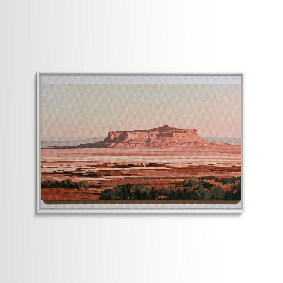 Abstract Mesa Landscape Framed Canvas Print, Desert Art, Colorful Wall Art, Southwestern Decor, Fine Art, Desert, DES-3x2-55