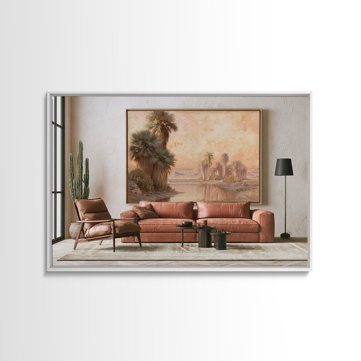 Palm Oasis Reflected Canvas Print, Desert Art, Bedroom Wall Art, Southwestern Decor, Fine Art, Desert, Fine Art Print, DES-3x2-67