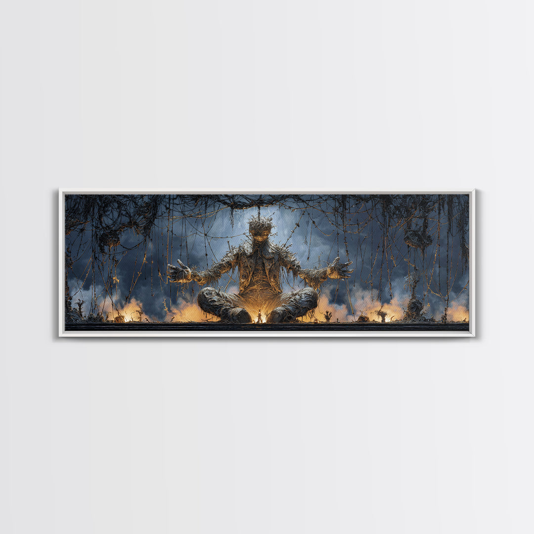 The Stitched Giant, Extra Wide Wall Art, Macabre Wall Art, Framed Canvas Print, Halloween Wall Decor, Gothic Home Decor, Halloween Decor