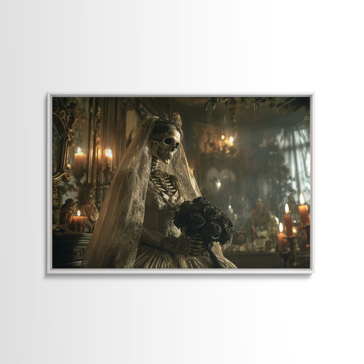 The Skeletal Bride, Landscape Wall Art, Dark Fantasy Wall Art, Canvas Print, Halloween Wall Decor, Gothic Home Decor, Spooky Wall Decor