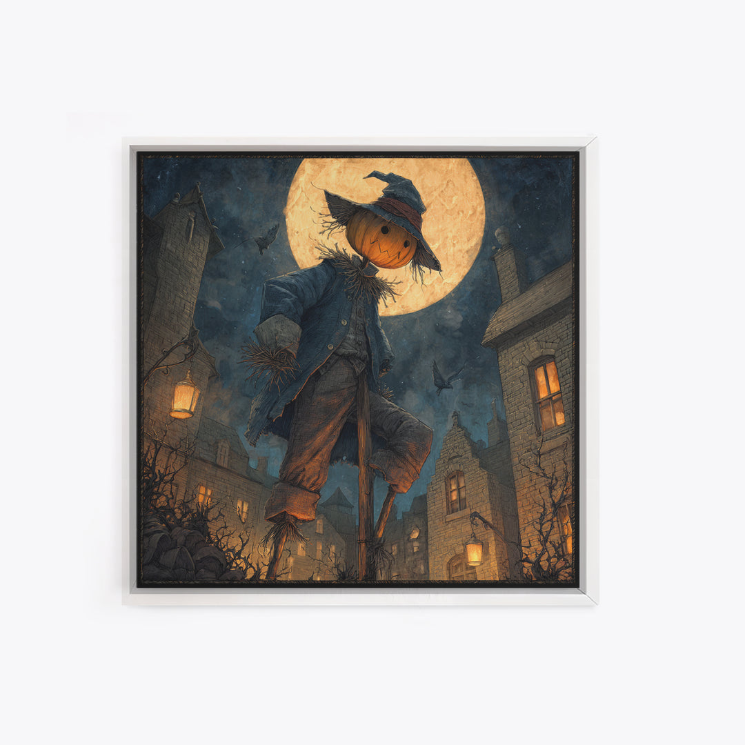 The Living Scarecrow, Square Wall Art, Dark Halloween Decor, Canvas Print, Halloween Wall Decor, Gothic Home Decor, Dark Fantasy Art