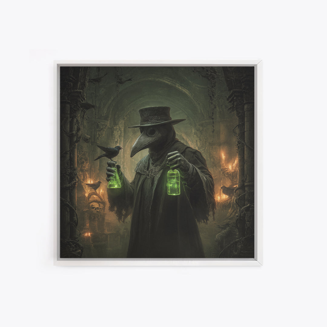 The Plague Doctor, Square Wall Art, Dark Halloween Decor, Canvas Print, Halloween Wall Decor, Gothic Home Decor, Collectible Wall Decor