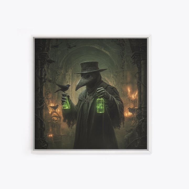 The Plague Doctor, Square Wall Art, Dark Halloween Decor, Canvas Print, Halloween Wall Decor, Gothic Home Decor, Collectible Wall Decor