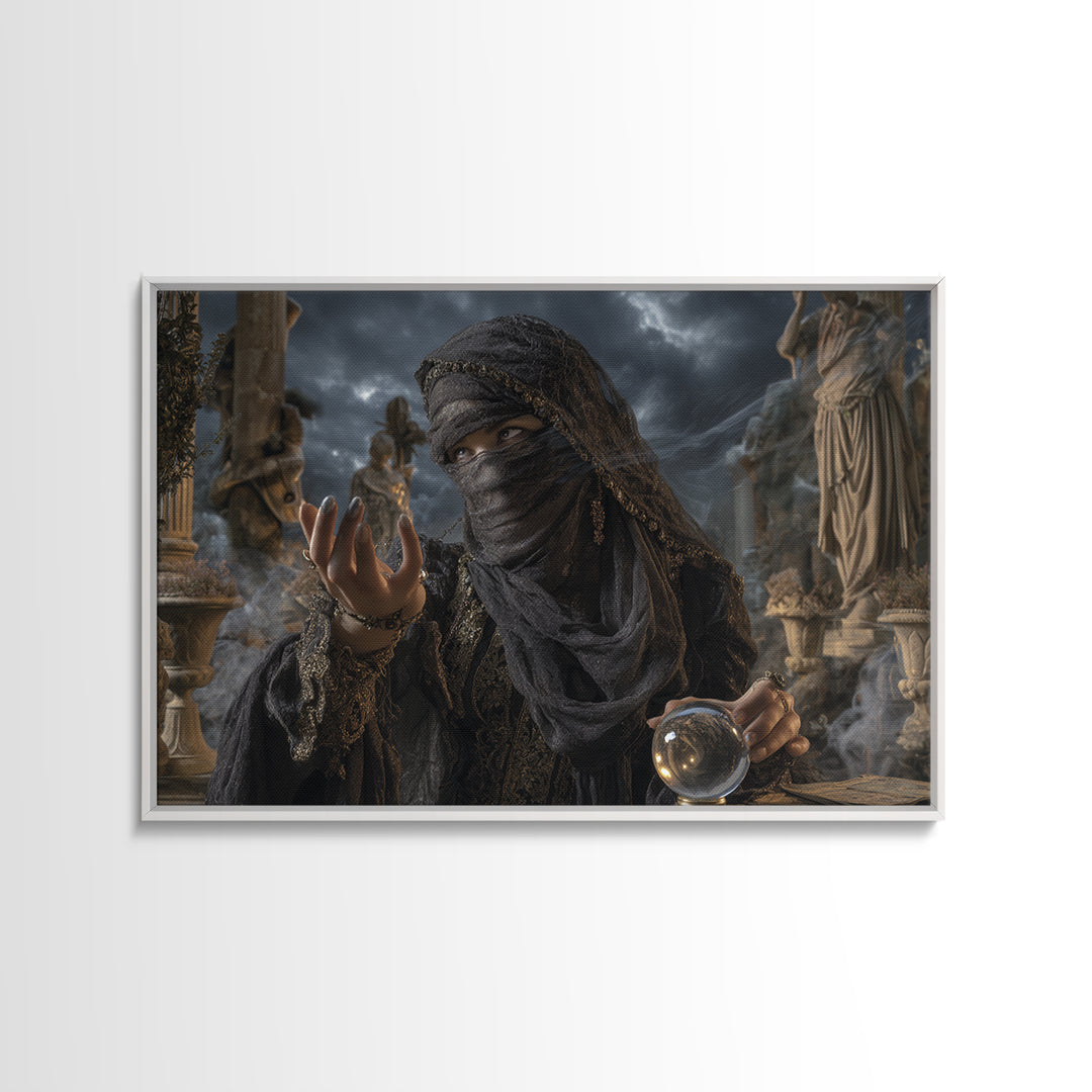 The Midnight Fortune Teller, Landscape Wall Art, Spooky Home Decor, Canvas Print, Halloween Wall Decor, Gothic Home Decor, Spooky Wall Decor