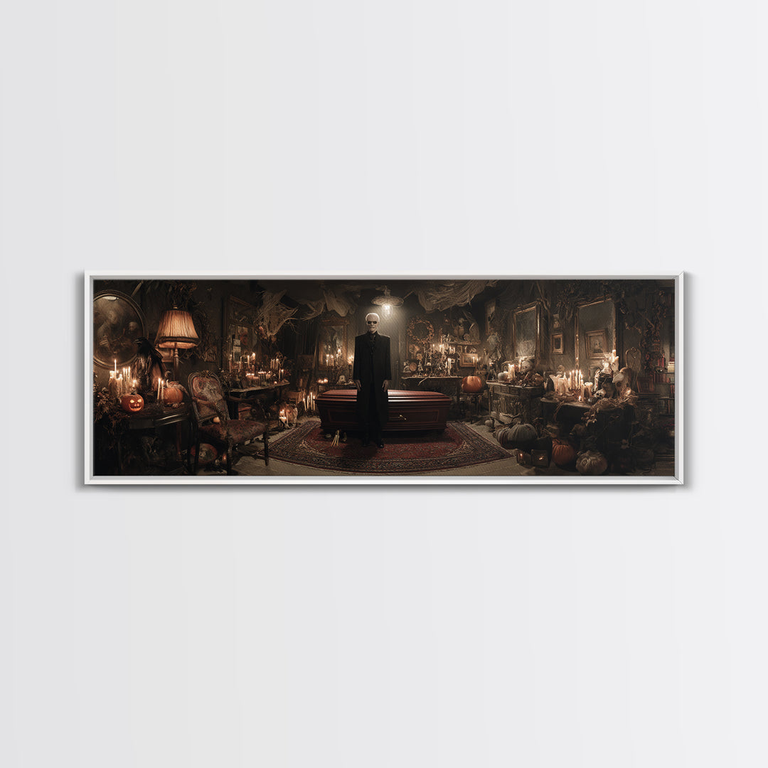 The Sinister Undertaker, Extra Wide Wall Art, Dark Halloween Decor, Canvas Print, Halloween Wall Decor, Gothic Home Decor, Horror Wall Art