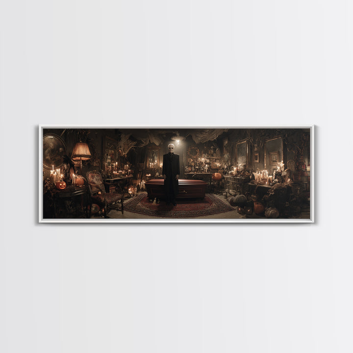 The Sinister Undertaker, Extra Wide Wall Art, Dark Halloween Decor, Canvas Print, Halloween Wall Decor, Gothic Home Decor, Horror Wall Art