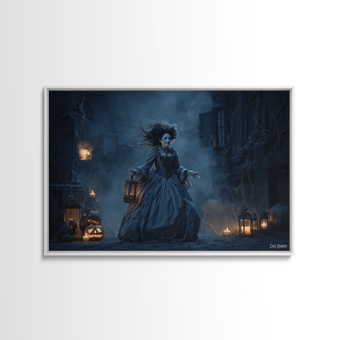 The Banshee Singer, Landscape Wall Art, Haunted Gothic Art, Framed Canvas Print, Halloween Wall Decor, Gothic Home Decor