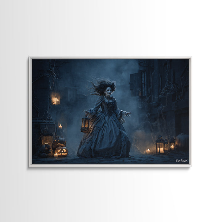 The Banshee Singer, Landscape Wall Art, Haunted Gothic Art, Framed Canvas Print, Halloween Wall Decor, Gothic Home Decor