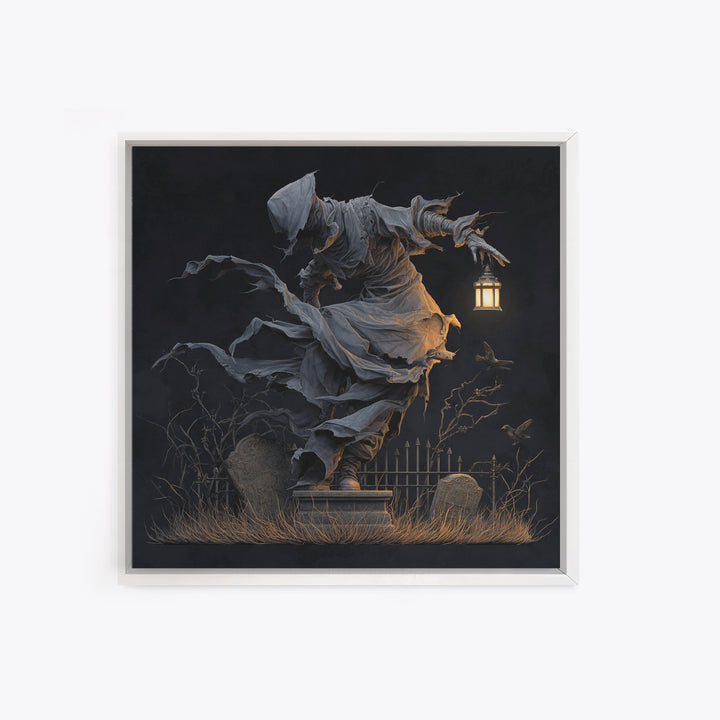 The Tattered Wraith, Square Wall Art, Dark Halloween Decor, Canvas Print, Halloween Wall Decor, Gothic Home Decor, Spooky Wall Decor