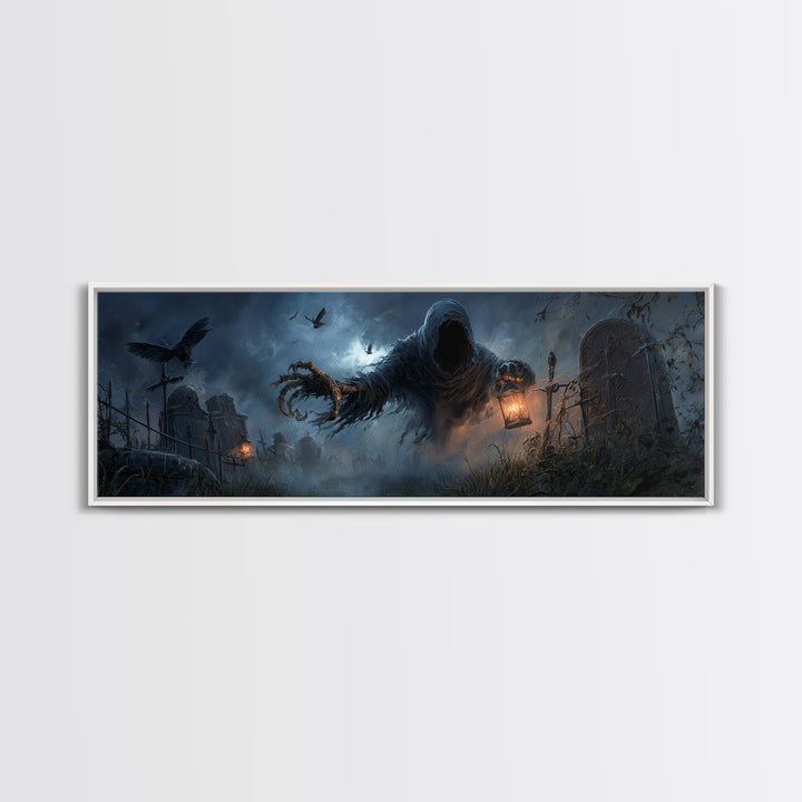The Tattered Wraith, Extra Wide Wall Art, Dark Fantasy Wall Art, Canvas Print, Halloween Wall Decor, Gothic Home Decor, Halloween Wall Art