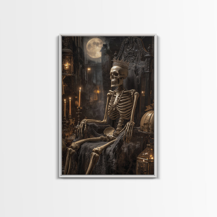 The Bone Queen, Vertical Wall Art, Dark Halloween Decor, Canvas Print, Halloween Wall Decor, Gothic Home Decor, Spooky Wall Decor