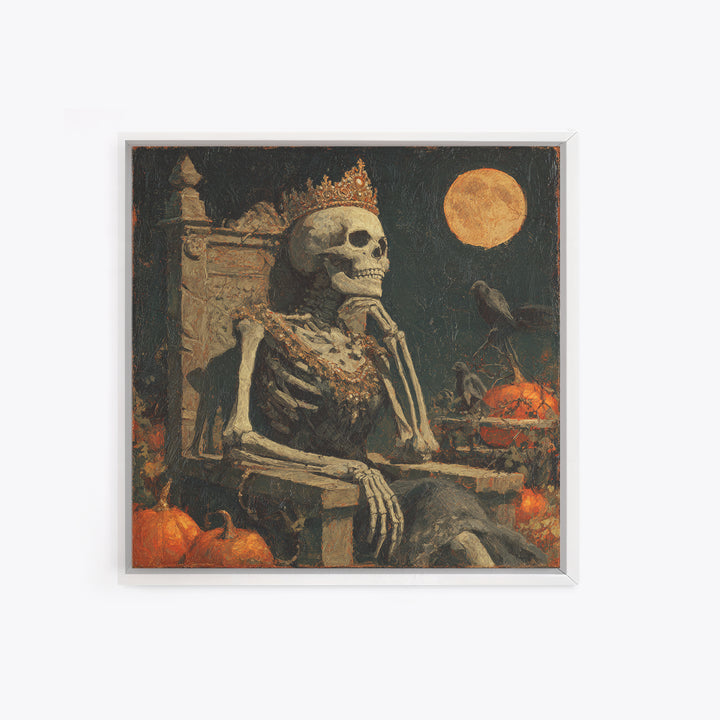 The Bone Queen, Square Wall Art, Haunted Gothic Art, Framed Canvas Print, Halloween Wall Decor, Gothic Home Decor, Spooky Wall Decor