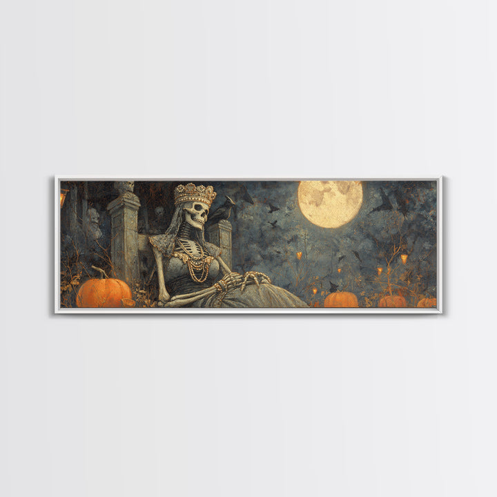 The Bone Queen, Extra Wide Wall Art, Dark Halloween Decor, Canvas Print, Halloween Wall Decor, Gothic Home Decor, Spooky Wall Decor