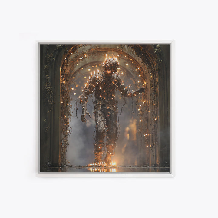 The Candlewax Man, Square Wall Art, Dark Fantasy Wall Art, Canvas Print, Halloween Wall Decor, Gothic Home Decor, Dark Fantasy Art