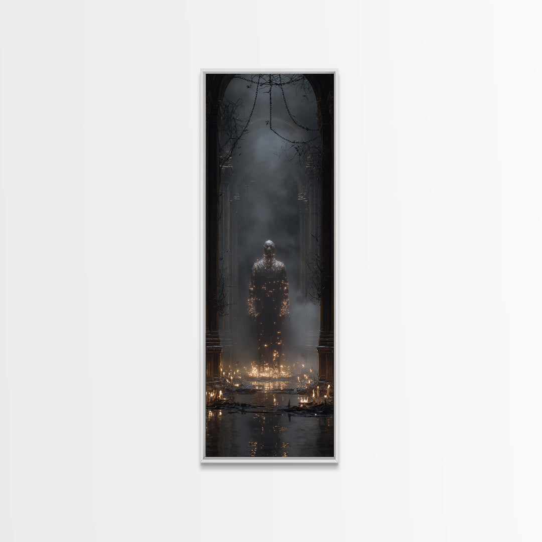 The Candlewax Man, Tall Narrow Wall Art, Spooky Home Decor, Canvas Print, Halloween Wall Decor, Gothic Home Decor, Statement Wall Art