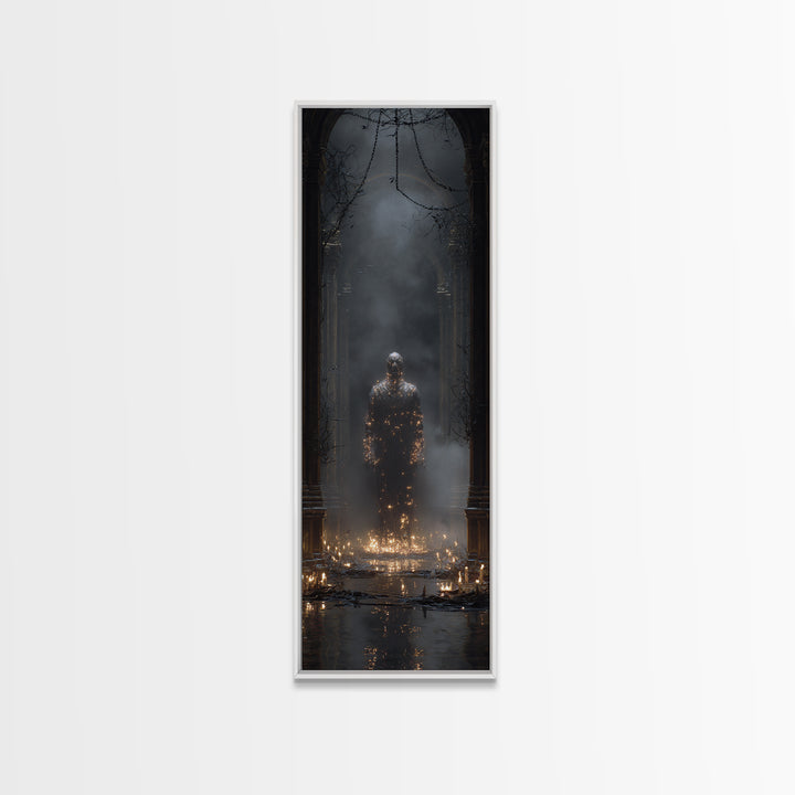 The Candlewax Man, Tall Narrow Wall Art, Spooky Home Decor, Canvas Print, Halloween Wall Decor, Gothic Home Decor, Statement Wall Art