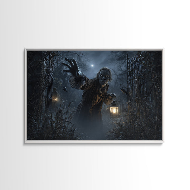 The Mirror Spirit, Landscape Wall Art, Dark Fantasy Wall Art, Canvas Print, Halloween Wall Decor, Gothic Home Decor, Statement Wall Art