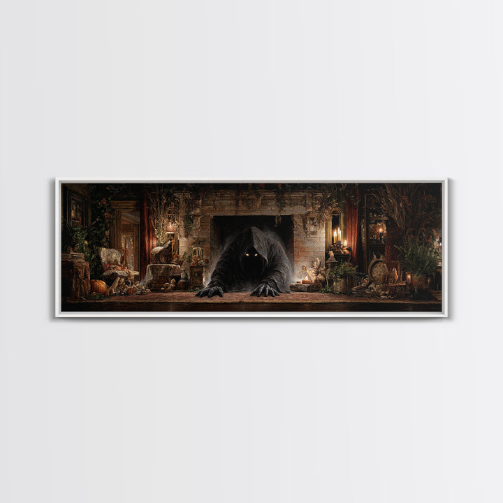 The Chimney Phantom, Extra Wide Wall Art, Dark Halloween Decor, Canvas Print, Halloween Wall Decor, Gothic Home Decor, Spooky Wall Decor