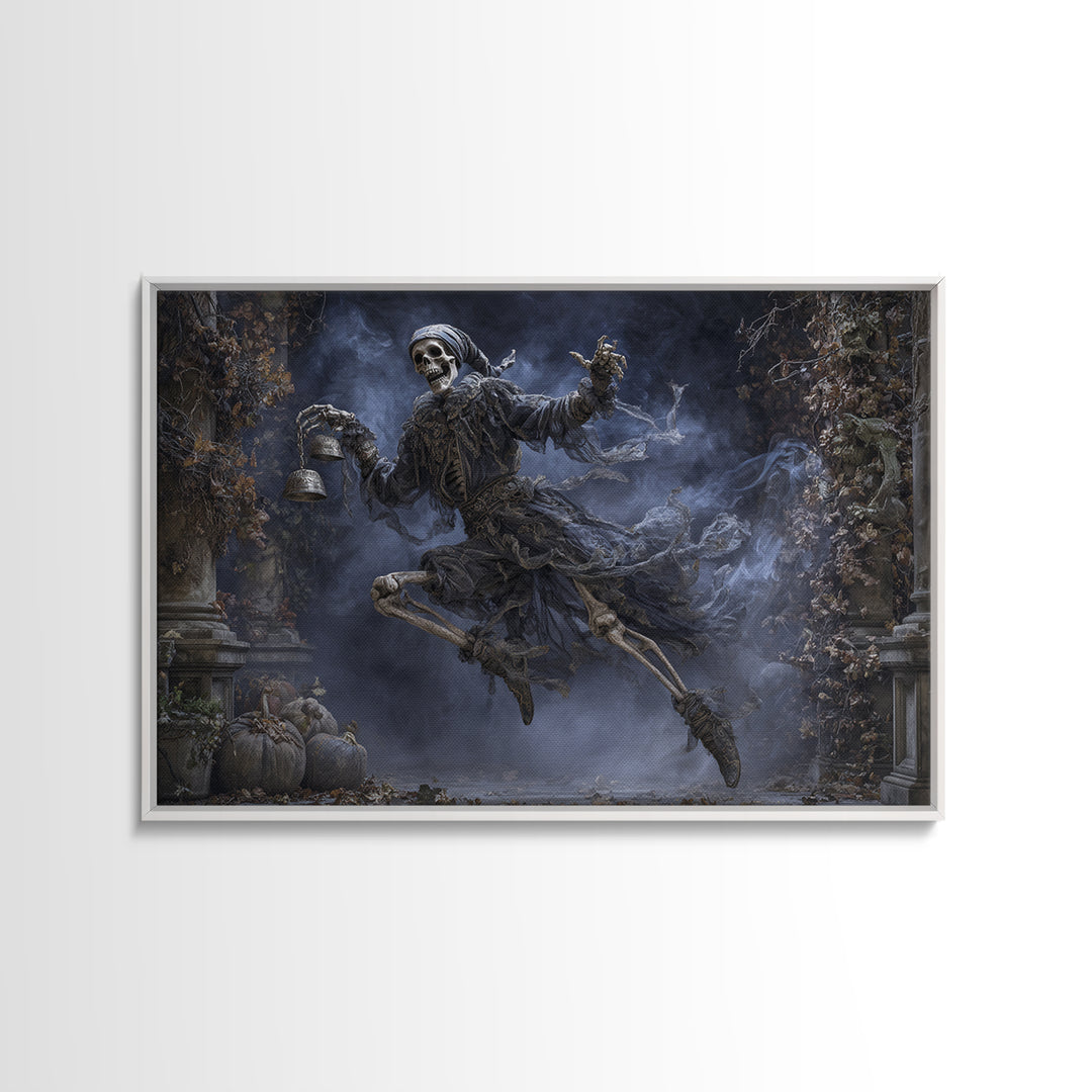 The Phantom Jester, Landscape Wall Art, Macabre Wall Art, Framed Canvas Print, Halloween Wall Decor, Gothic Home Decor, Statement Wall Art