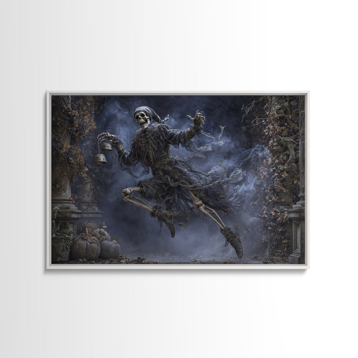 The Phantom Jester, Landscape Wall Art, Macabre Wall Art, Framed Canvas Print, Halloween Wall Decor, Gothic Home Decor, Statement Wall Art