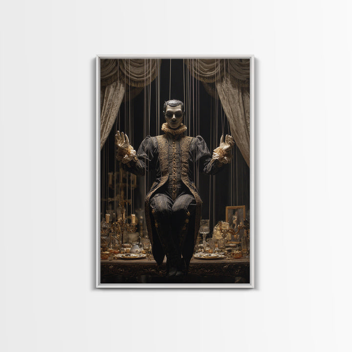 The Marionette Master, Vertical Wall Art, Spooky Home Decor, Canvas Print, Halloween Wall Decor, Gothic Home Decor, Seasonal Home Decor