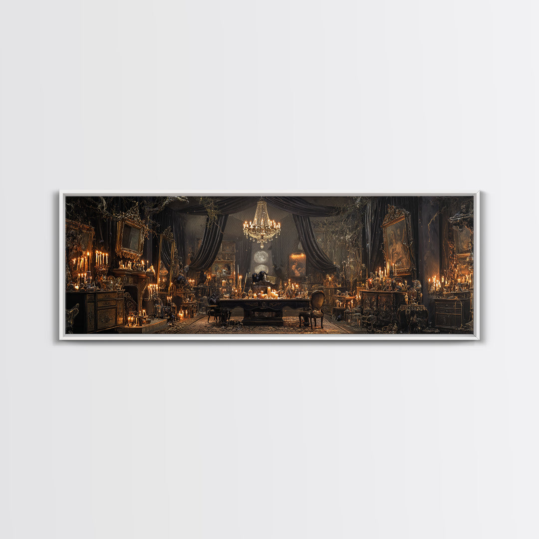 The Marionette Master, Extra Wide Wall Art, Haunted Gothic Art, Framed Canvas Print, Halloween Wall Decor, Gothic Home Decor