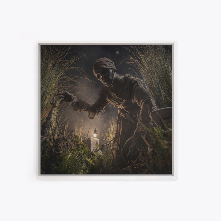 The Bog Mummy, Square Wall Art, Gothic Horror Wall Art, Framed Canvas Print, Halloween Wall Decor, Gothic Home Decor, Statement Wall Art