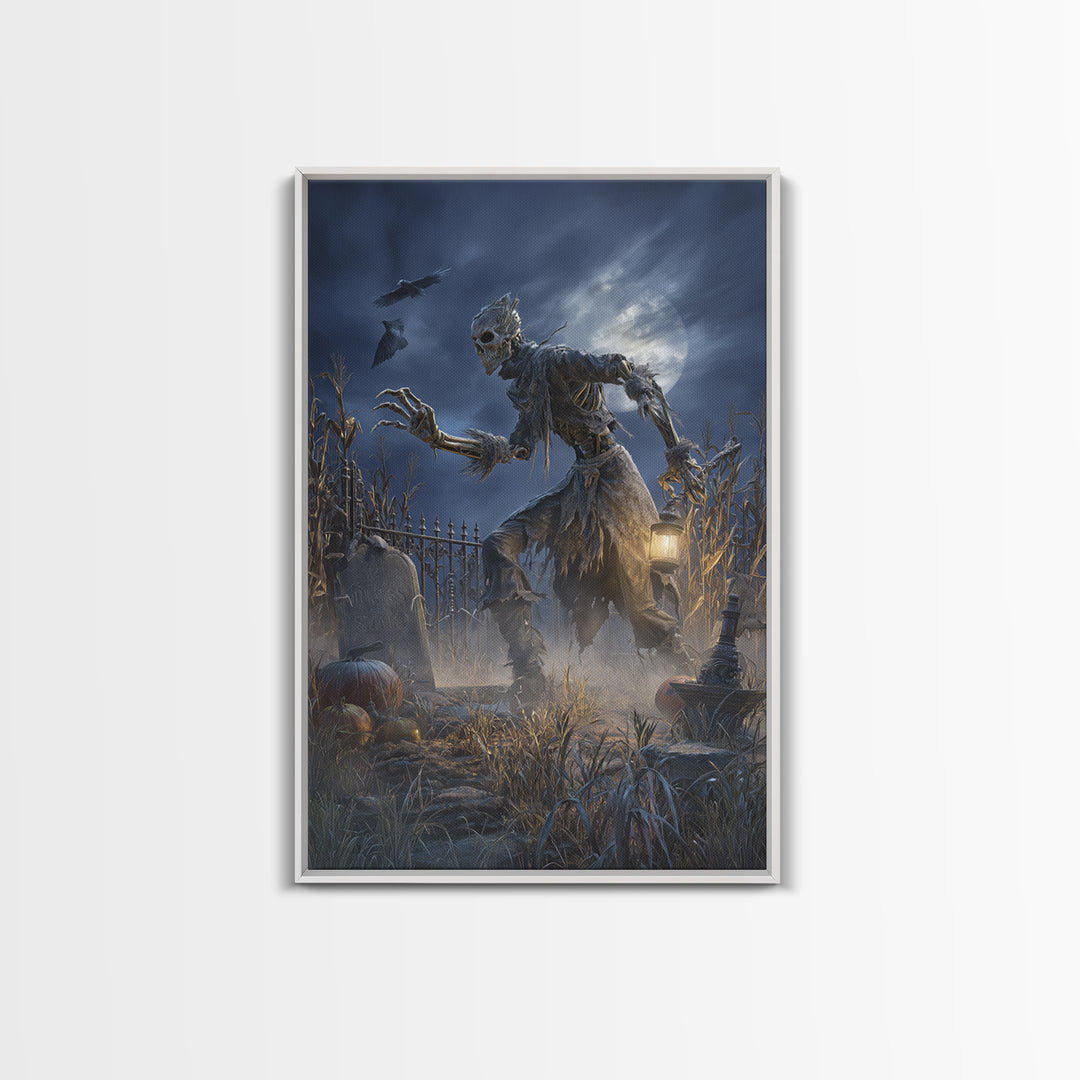 The Harvest Demon, Vertical Wall Art, Spooky Home Decor, Canvas Print, Halloween Wall Decor, Gothic Home Decor, Spooky Wall Decor