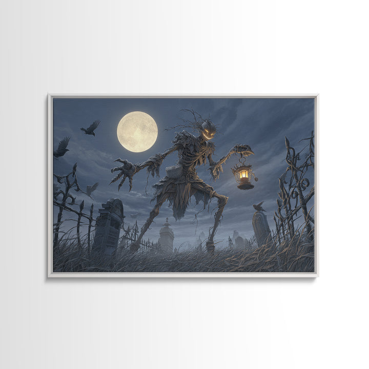 The Harvest Demon, Landscape Wall Art, Haunted Gothic Art, Framed Canvas Print, Halloween Wall Decor, Gothic Home Decor, Seasonal Home Decor
