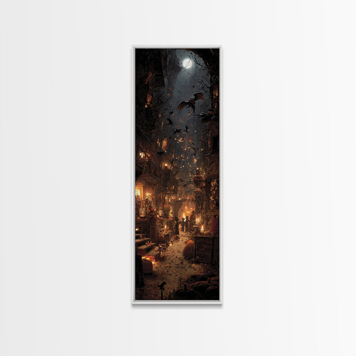 The Bat-Winged Imp, Tall Narrow Wall Art, Dark Fantasy Wall Art, Canvas Print, Halloween Wall Decor, Gothic Home Decor, Macabre Wall Art