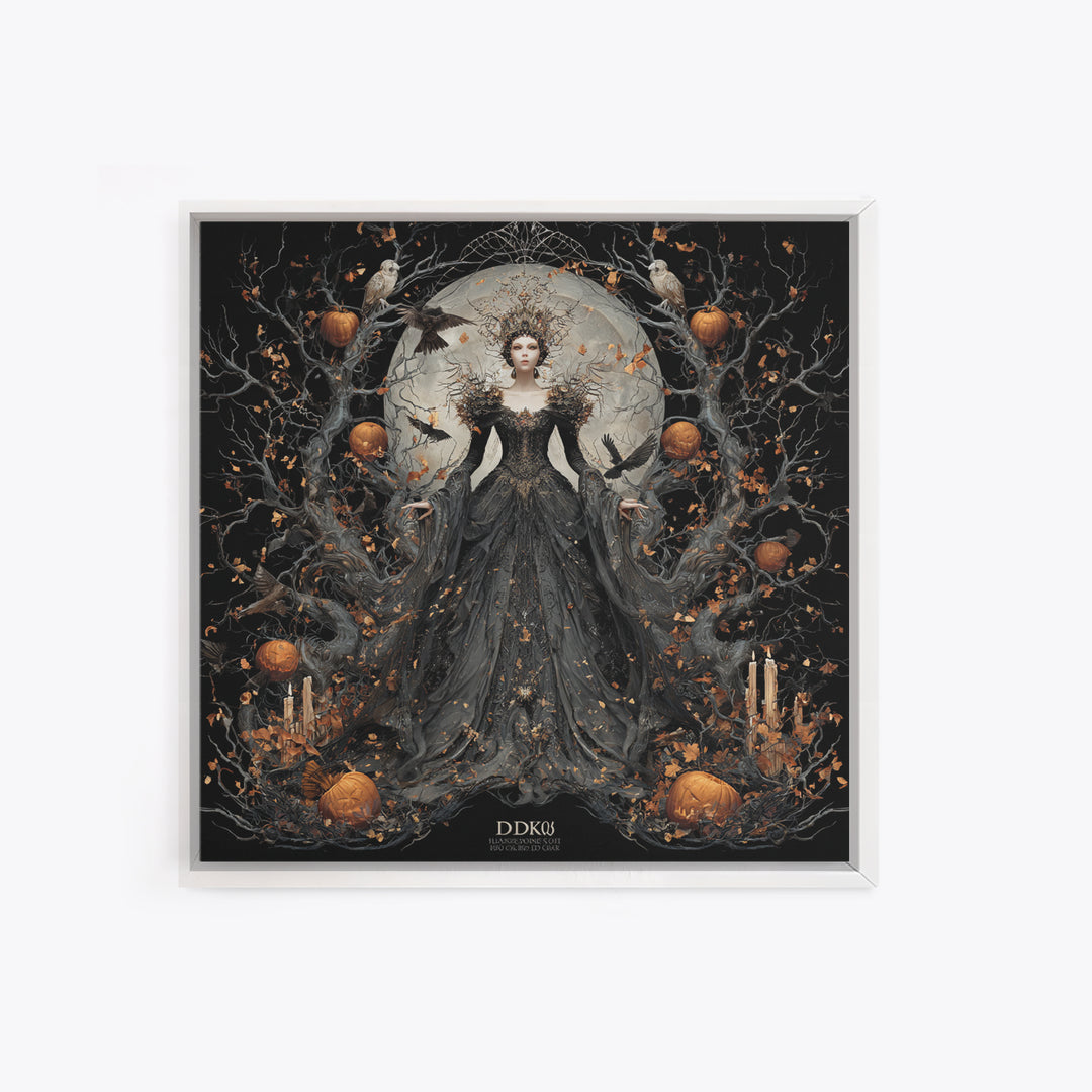 The Spider Queen, Square Wall Art, Macabre Wall Art, Framed Canvas Print, Halloween Wall Decor, Gothic Home Decor, Spooky Wall Decor