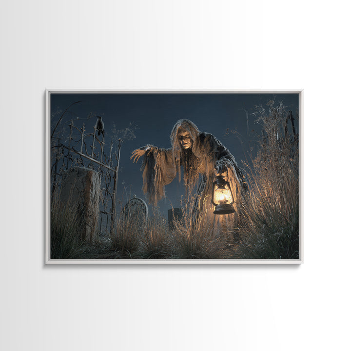 The Salt-Marsh Witch, Landscape Wall Art, Dark Halloween Decor, Canvas Print, Halloween Wall Decor, Gothic Home Decor