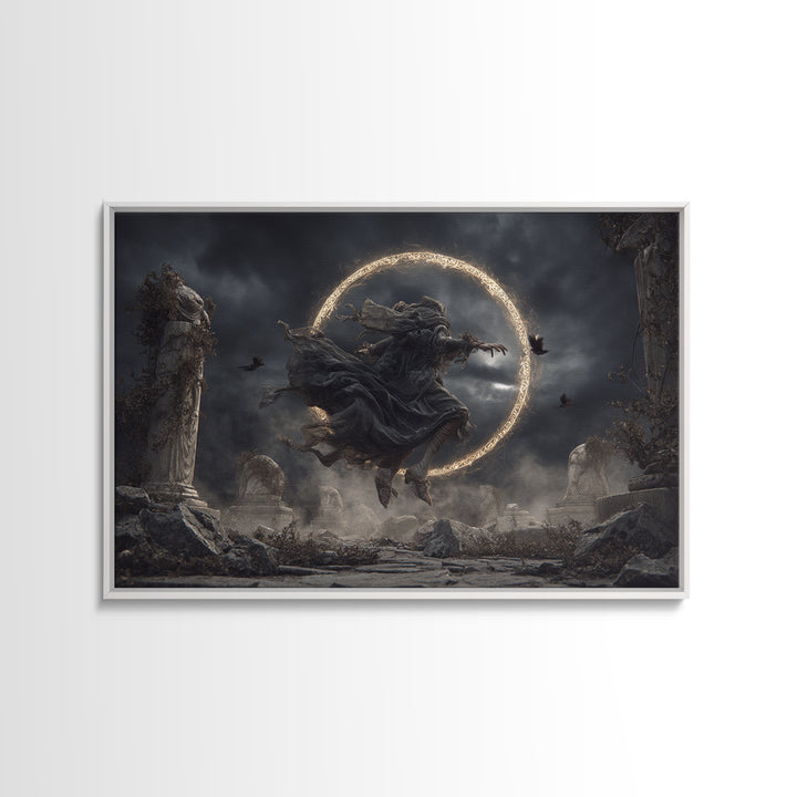 The Stone-Circle Spirit, Landscape Wall Art, Dark Fantasy Wall Art, Canvas Print, Halloween Wall Decor, Gothic Home Decor