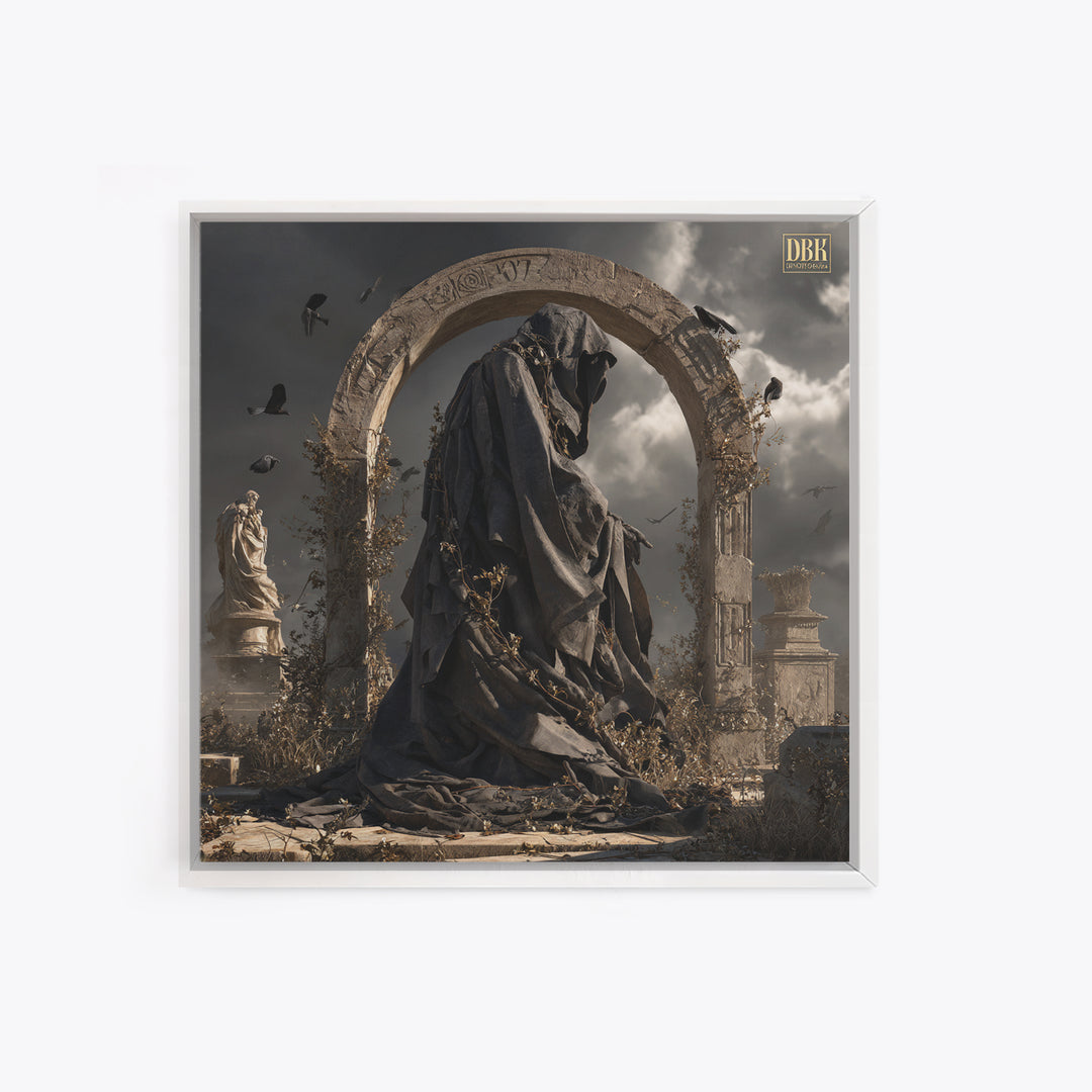 The Stone-Circle Spirit, Square Wall Art, Macabre Wall Art, Framed Canvas Print, Halloween Wall Decor, Gothic Home Decor, Horror Wall Art
