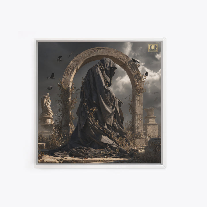 The Stone-Circle Spirit, Square Wall Art, Macabre Wall Art, Framed Canvas Print, Halloween Wall Decor, Gothic Home Decor, Horror Wall Art
