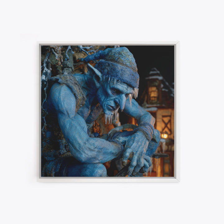 The Frost Goblin, Square Wall Art, Dark Halloween Decor, Canvas Print, Halloween Wall Decor, Gothic Home Decor, Statement Wall Art