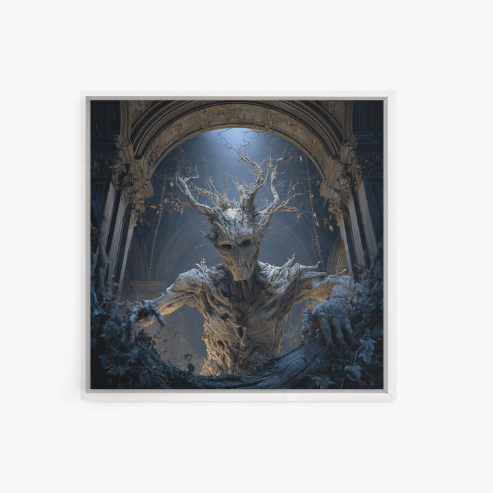 The Hollow-Tree Monster, Square Wall Art, Dark Halloween Decor, Canvas Print, Halloween Wall Decor, Gothic Home Decor, Halloween Wall Art