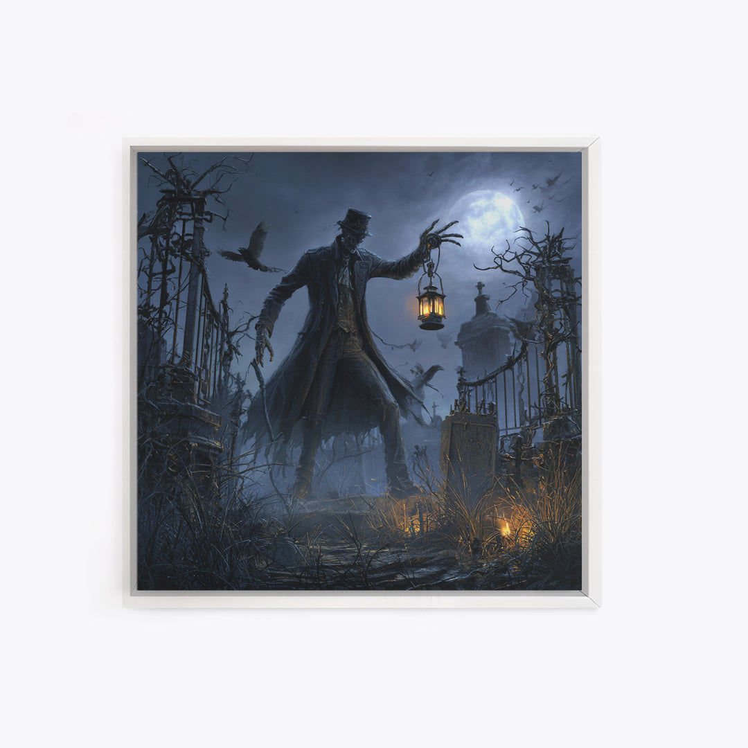 The Crossroads Spirit, Square Wall Art, Spooky Home Decor, Canvas Print, Halloween Wall Decor, Gothic Home Decor, Spooky Wall Decor