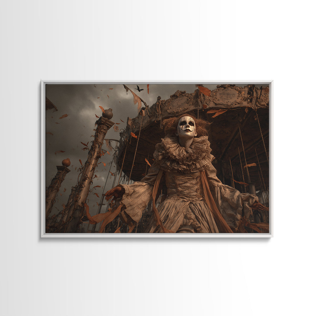 The Abandoned Carnival, Landscape Wall Art, Gothic Horror Wall Art, Framed Canvas Print, Halloween Wall Decor, Gothic Home Decor