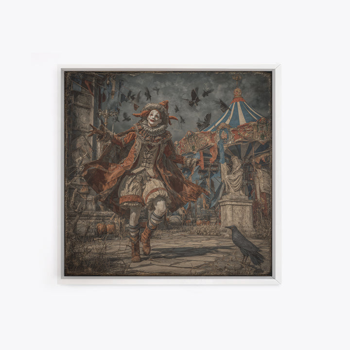 The Abandoned Carnival, Square Wall Art, Dark Halloween Decor, Canvas Print, Halloween Wall Decor, Gothic Home Decor, Collectible Wall Decor