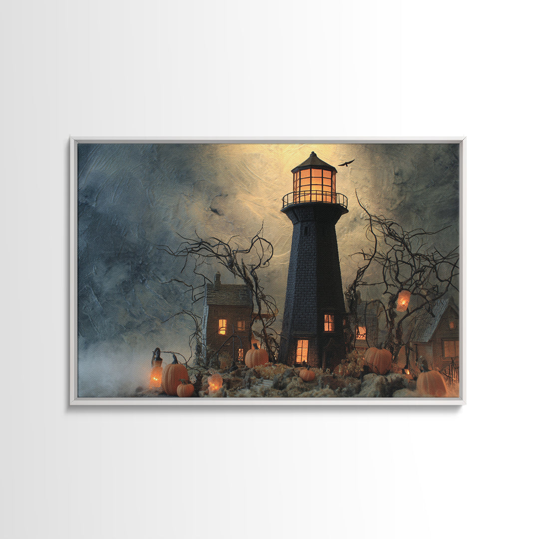 The Cursed Lighthouse, Landscape Wall Art, Dark Fantasy Wall Art, Canvas Print, Halloween Wall Decor, Gothic Home Decor, Horror Wall Art