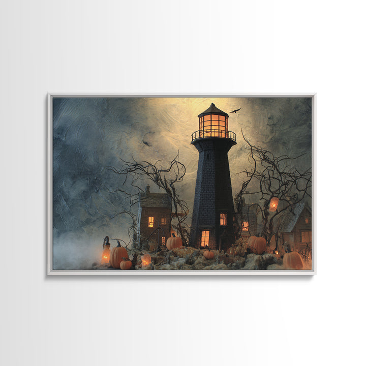 The Cursed Lighthouse, Landscape Wall Art, Dark Fantasy Wall Art, Canvas Print, Halloween Wall Decor, Gothic Home Decor, Horror Wall Art