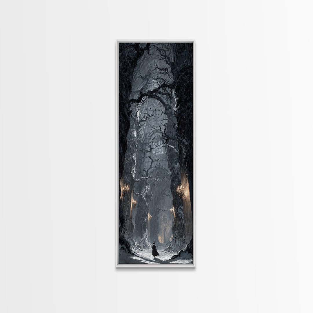 The Witch'S Forest, Tall Narrow Wall Art, Dark Fantasy Wall Art, Canvas Print, Halloween Wall Decor, Gothic Home Decor, Statement Wall Art