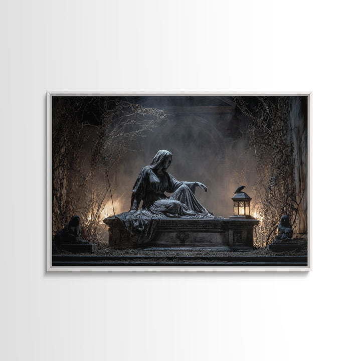 The Forgotten Crypt, Landscape Wall Art, Spooky Home Decor, Canvas Print, Halloween Wall Decor, Gothic Home Decor, Statement Wall Art
