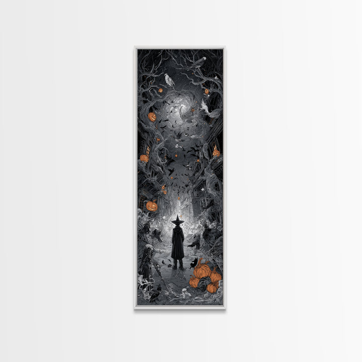 The Ghost Town Main Street, Tall Narrow Wall Art, Dark Fantasy Wall Art, Canvas Print, Halloween Wall Decor, Gothic Home Decor